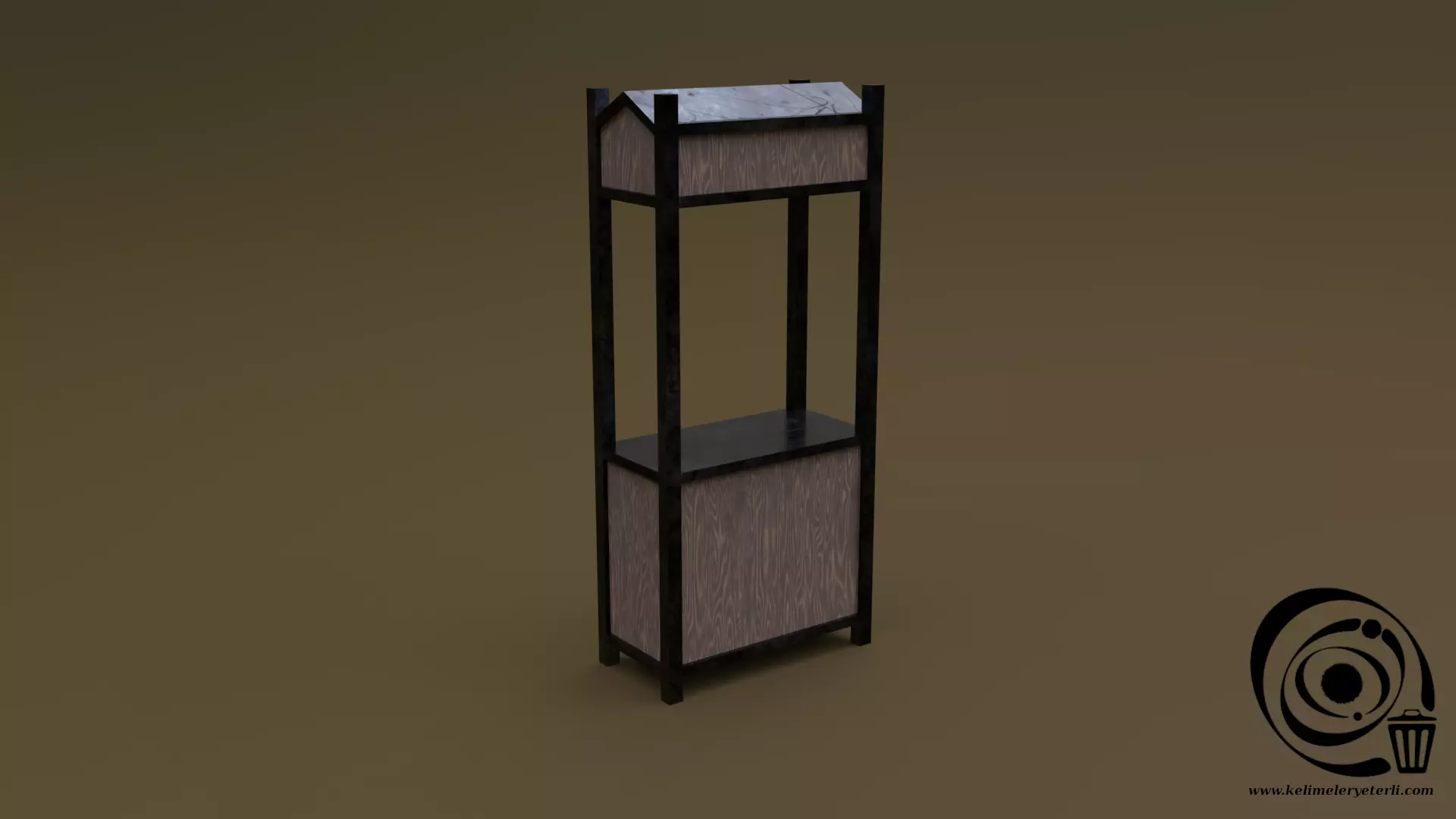 Trade stand 09 R Low-poly 3D model_0