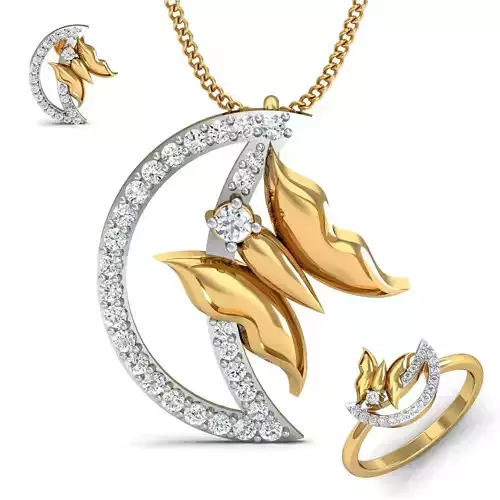 Women ring earrings pendant 3dm stl render detail 3D print model 3D print model