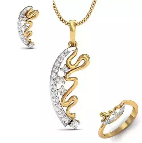 Women ring earrings pendant 3dm stl render detail 3D print model