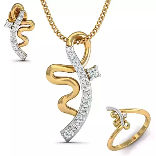 Women ring earrings pendant 3dm stl render detail 3D print model