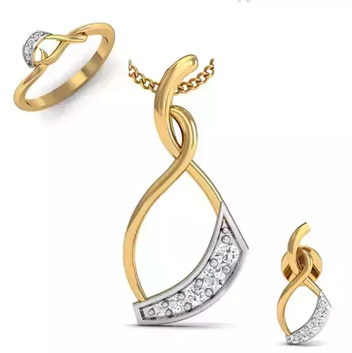 Women ring earrings pendant 3dm stl render detail 3D print model 3D print model