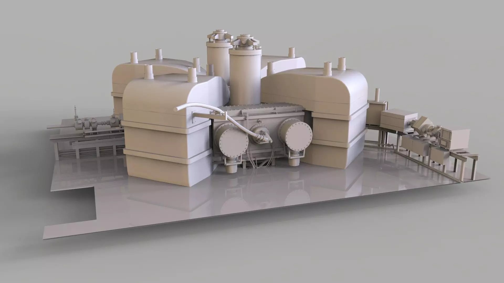 Particle Accelerator separated sector cyclotron  Low-poly 3D model_0