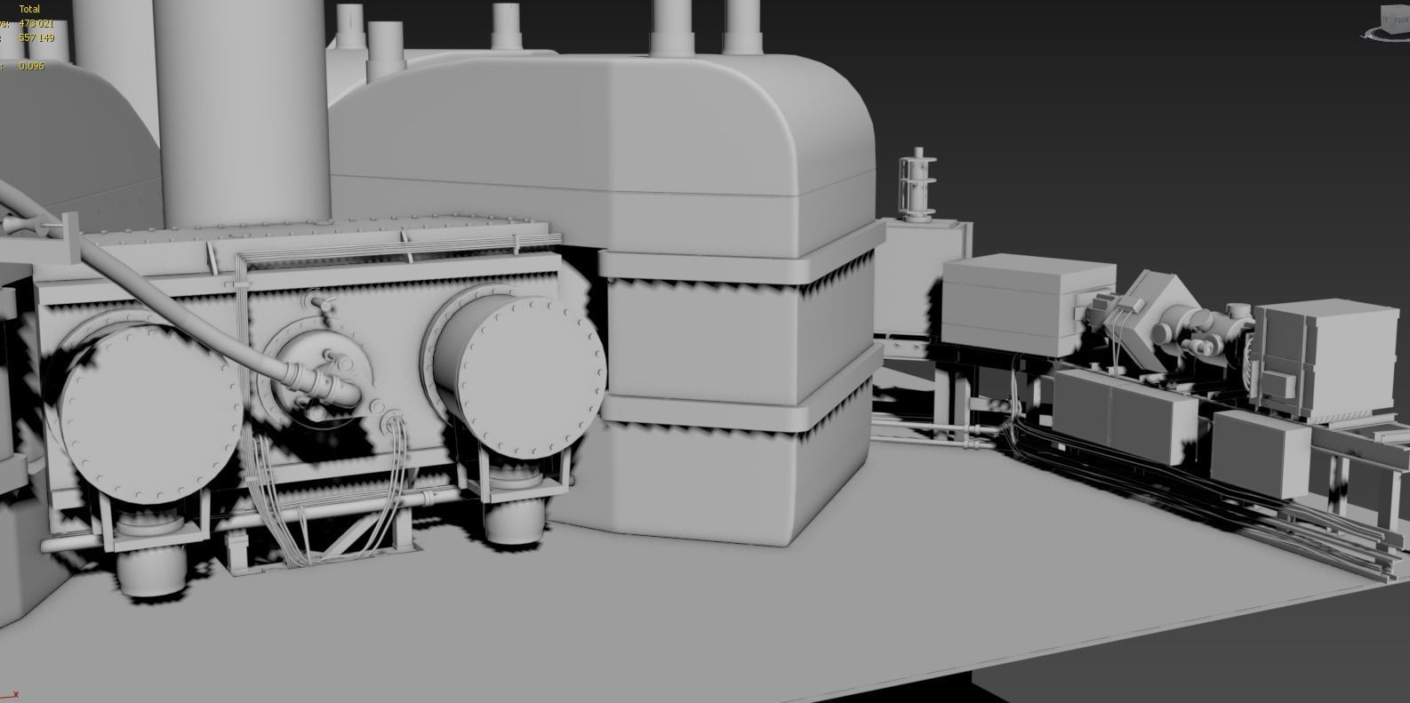 Particle Accelerator separated sector cyclotron  Low-poly 3D model_5