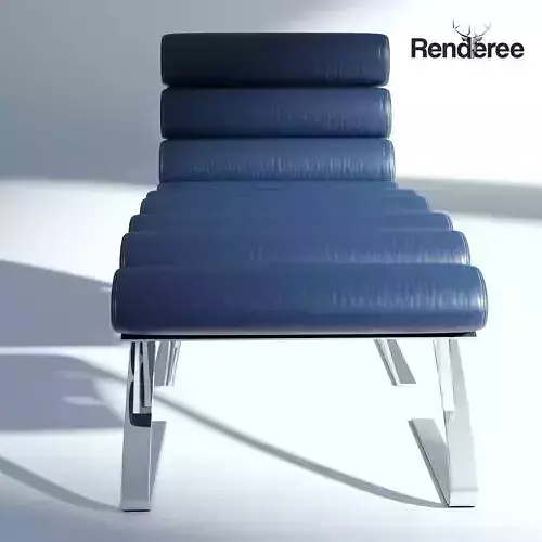 Leather Armchair with Ottoman