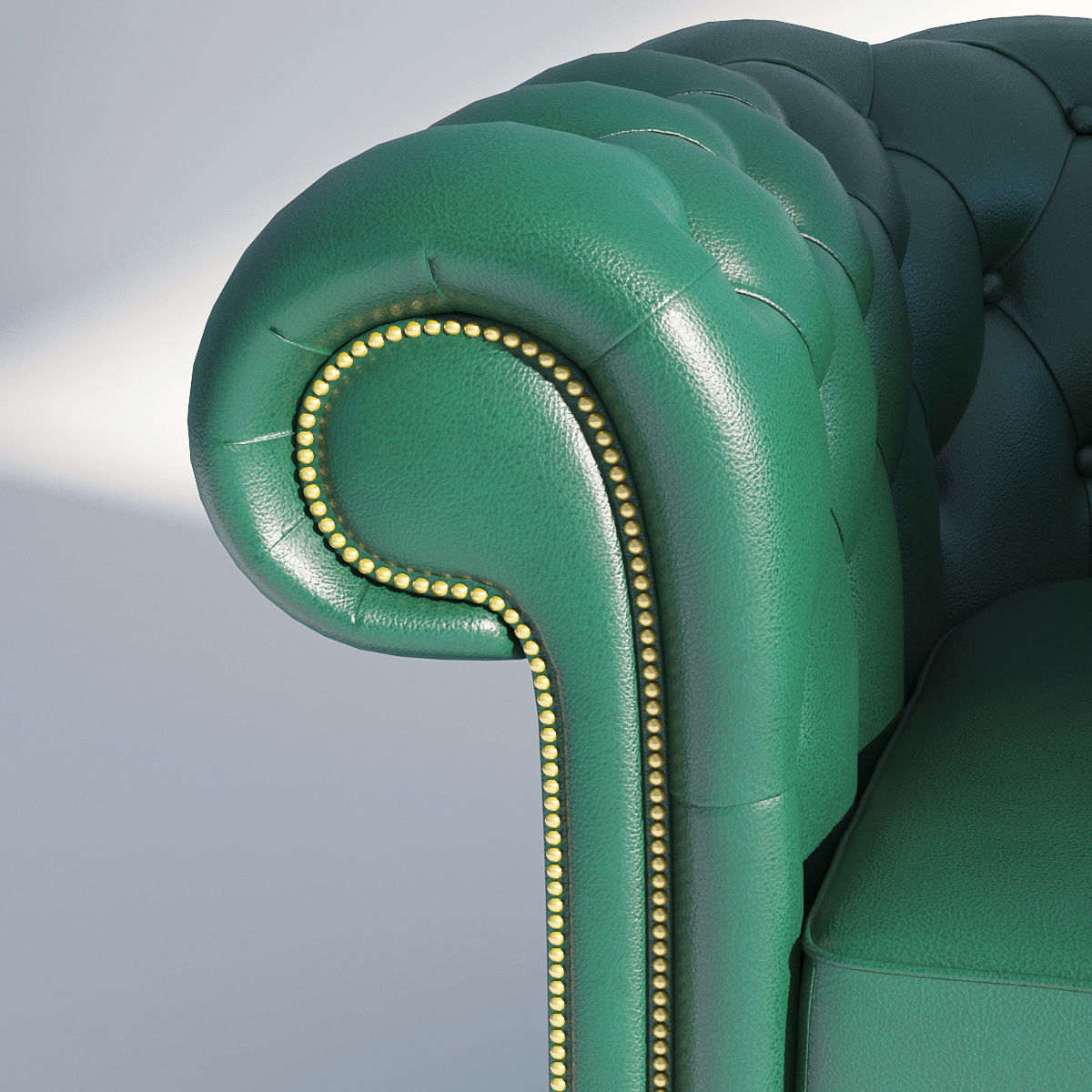 Chesterfiled Sofa Set Green 3D model_21