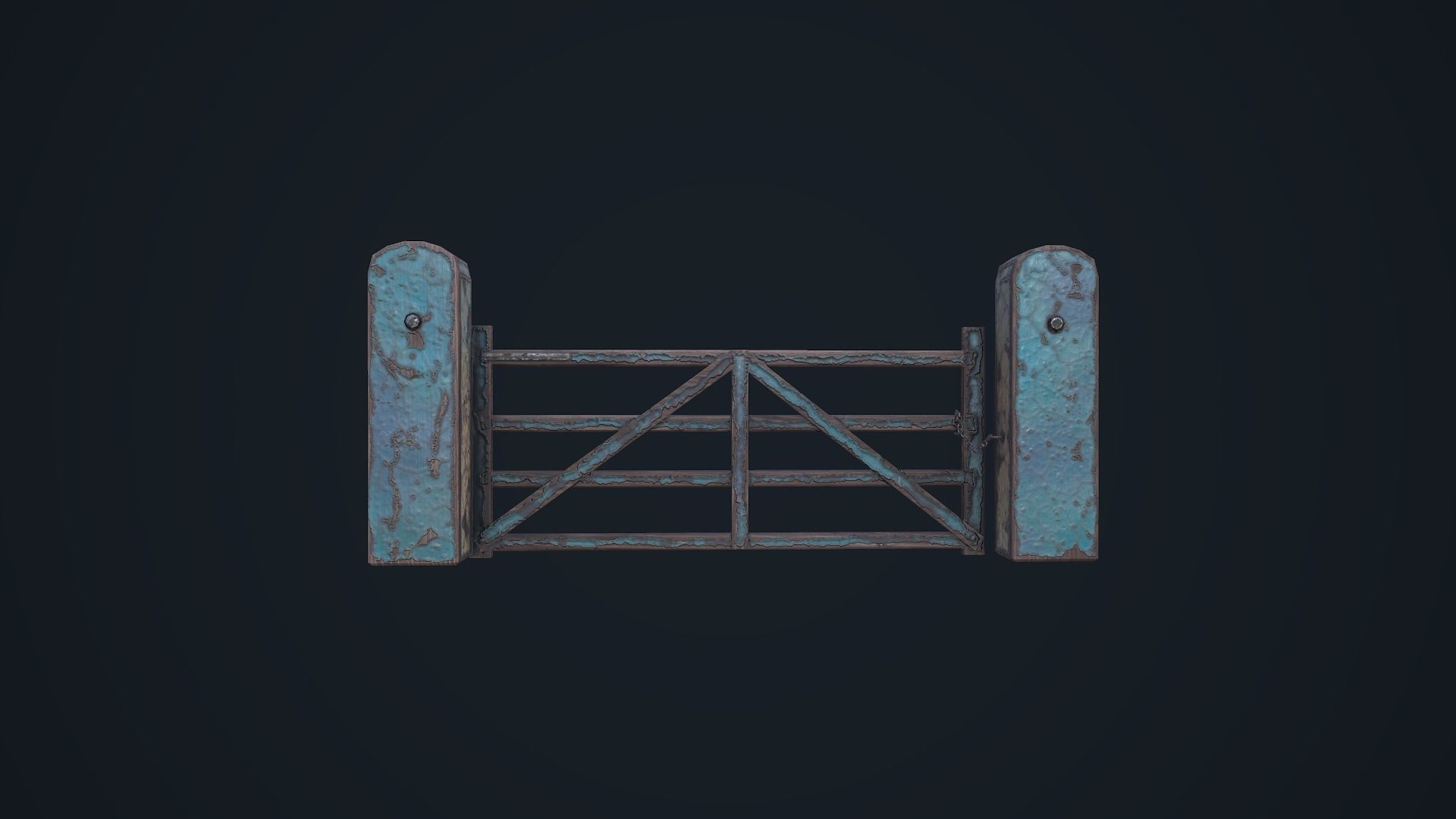 Farm Gate Low-poly 3D model_2