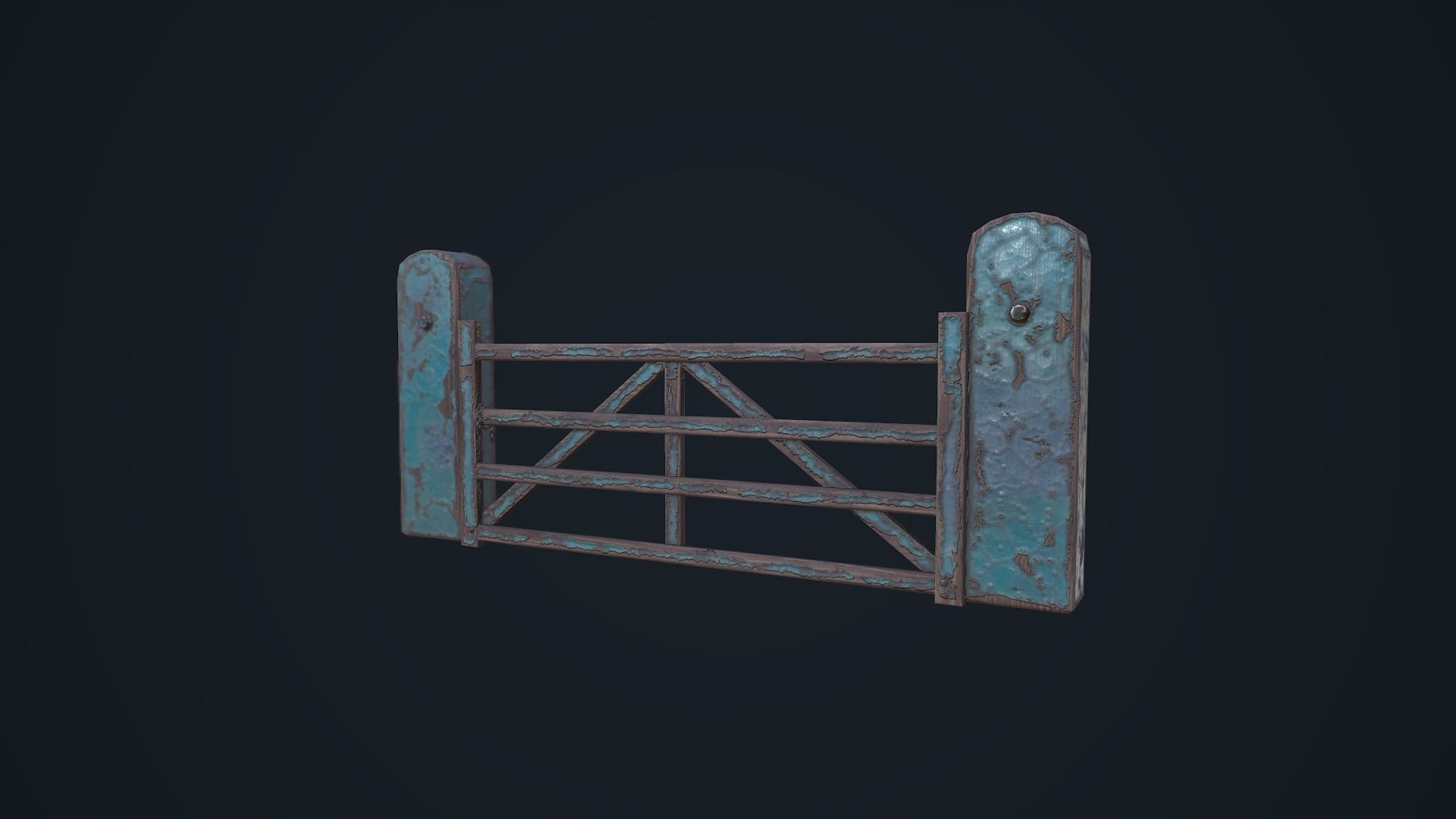 Farm Gate Low-poly 3D model_9