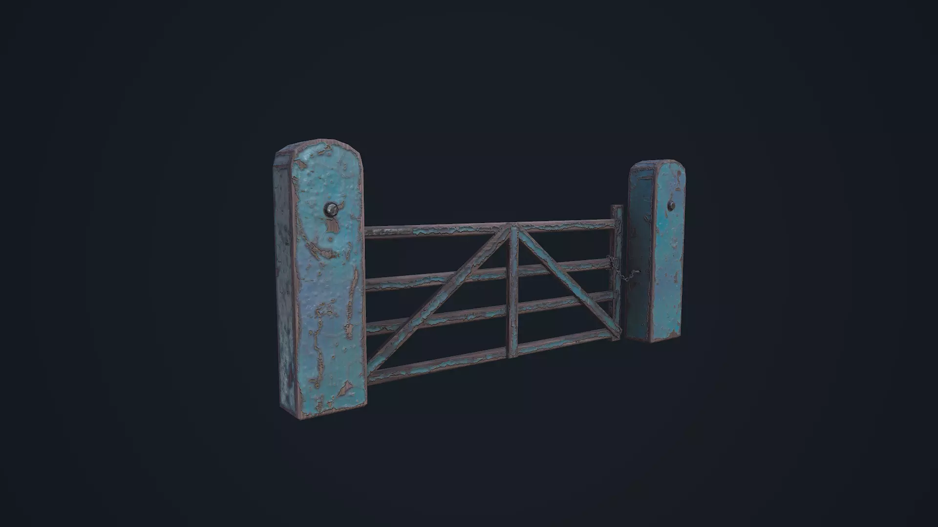 Farm Gate Low-poly 3D model_0