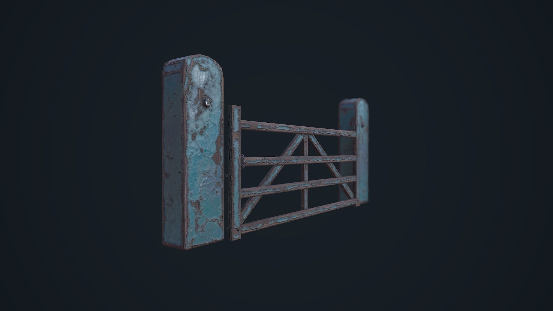 Farm Gate Low-poly 3D model_7