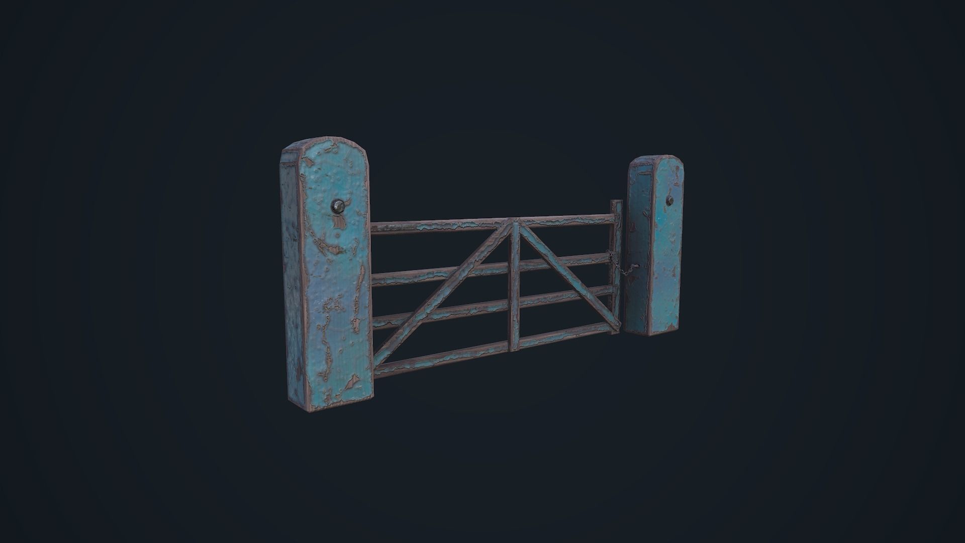 Farm Gate Low-poly 3D model_16