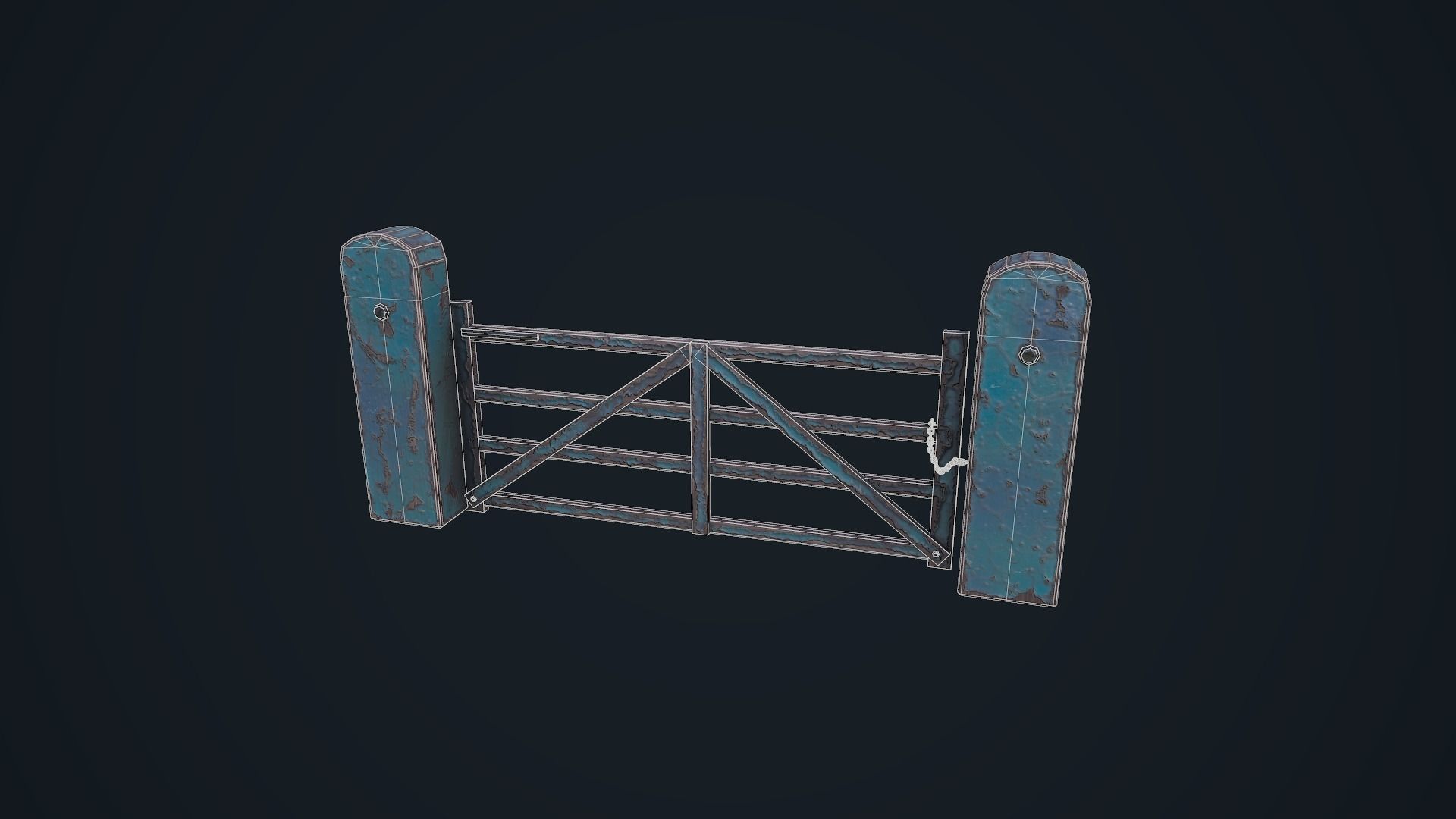 Farm Gate Low-poly 3D model_13