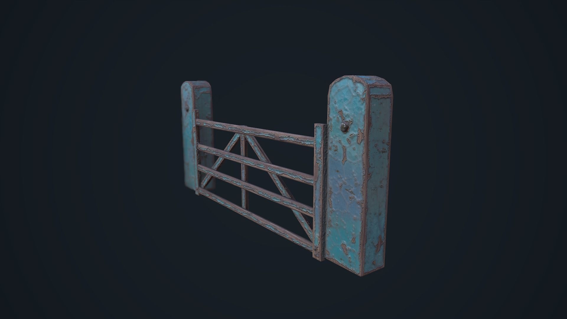 Farm Gate Low-poly 3D model_10