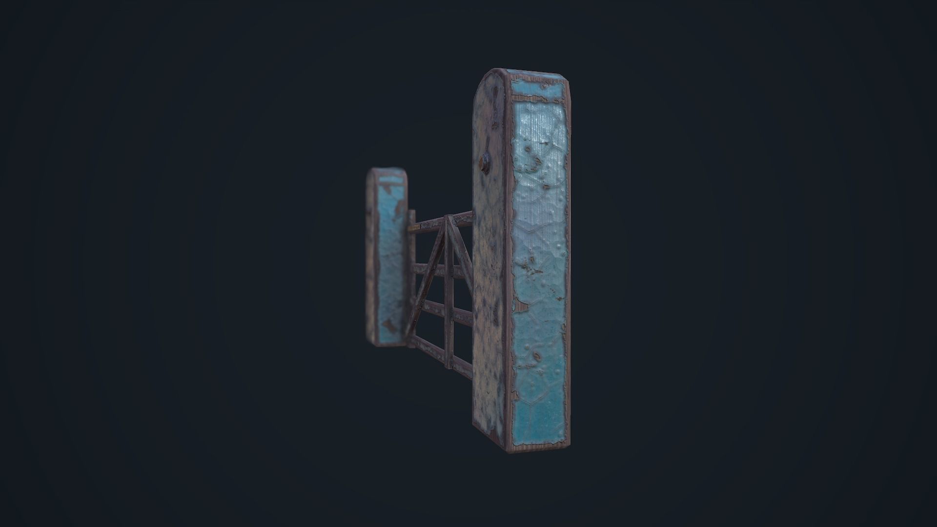 Farm Gate Low-poly 3D model_6