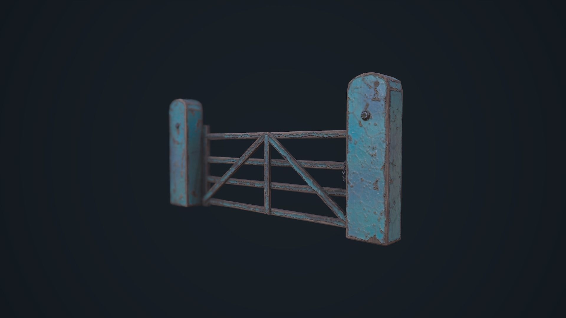 Farm Gate Low-poly 3D model_3
