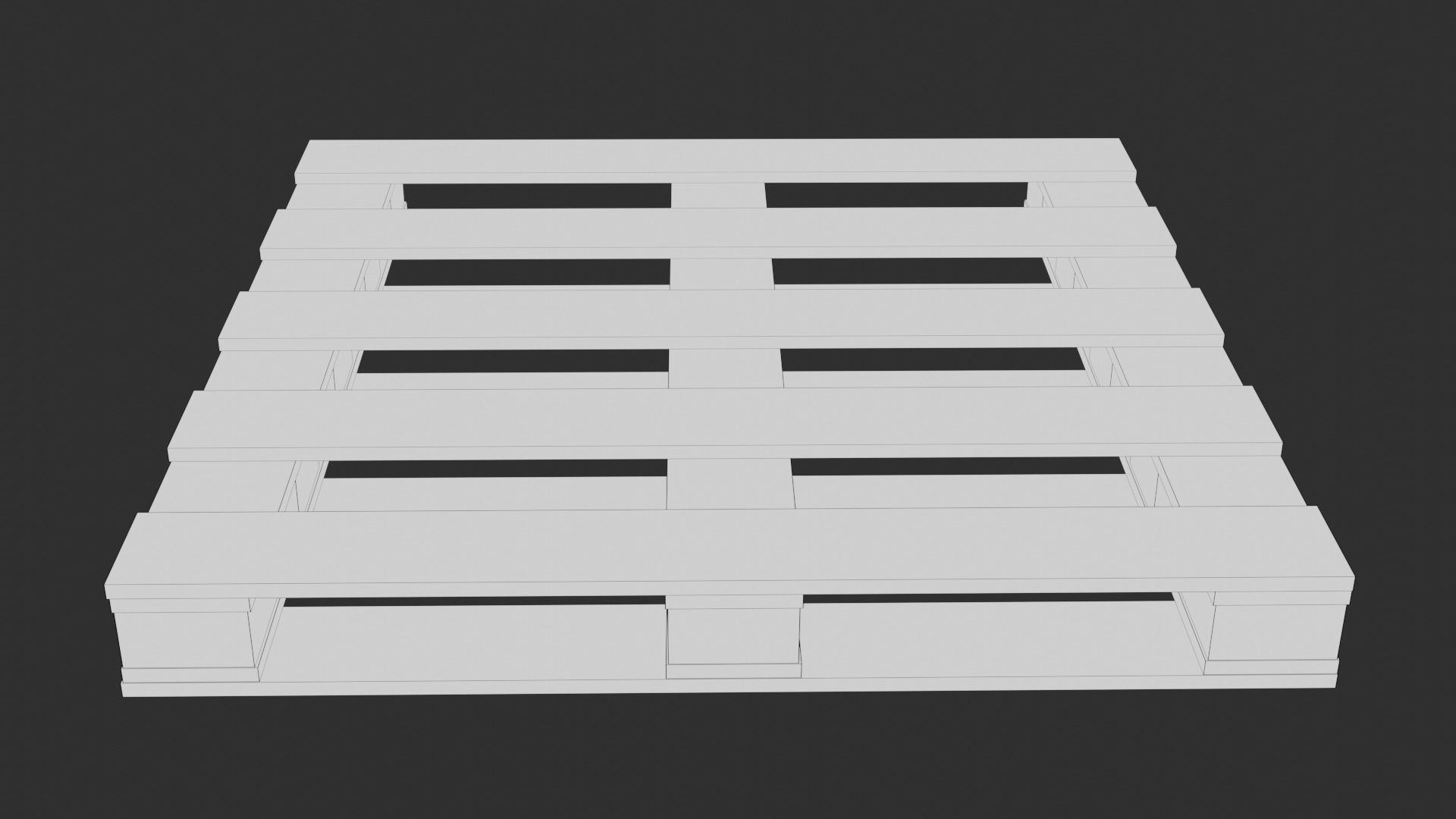 Wooden Pallet Low-poly 3D model_3