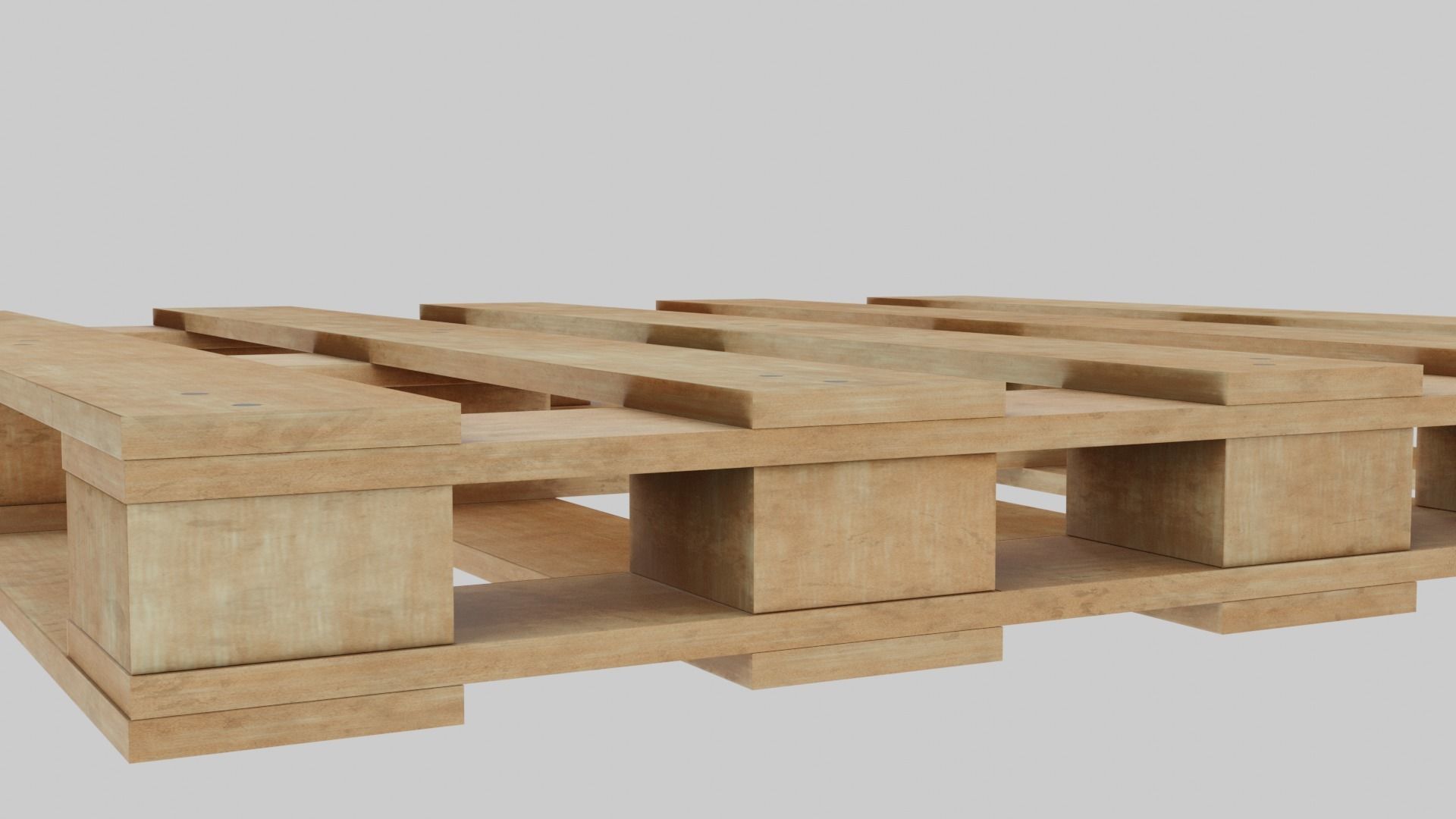 Wooden Pallet Low-poly 3D model_2