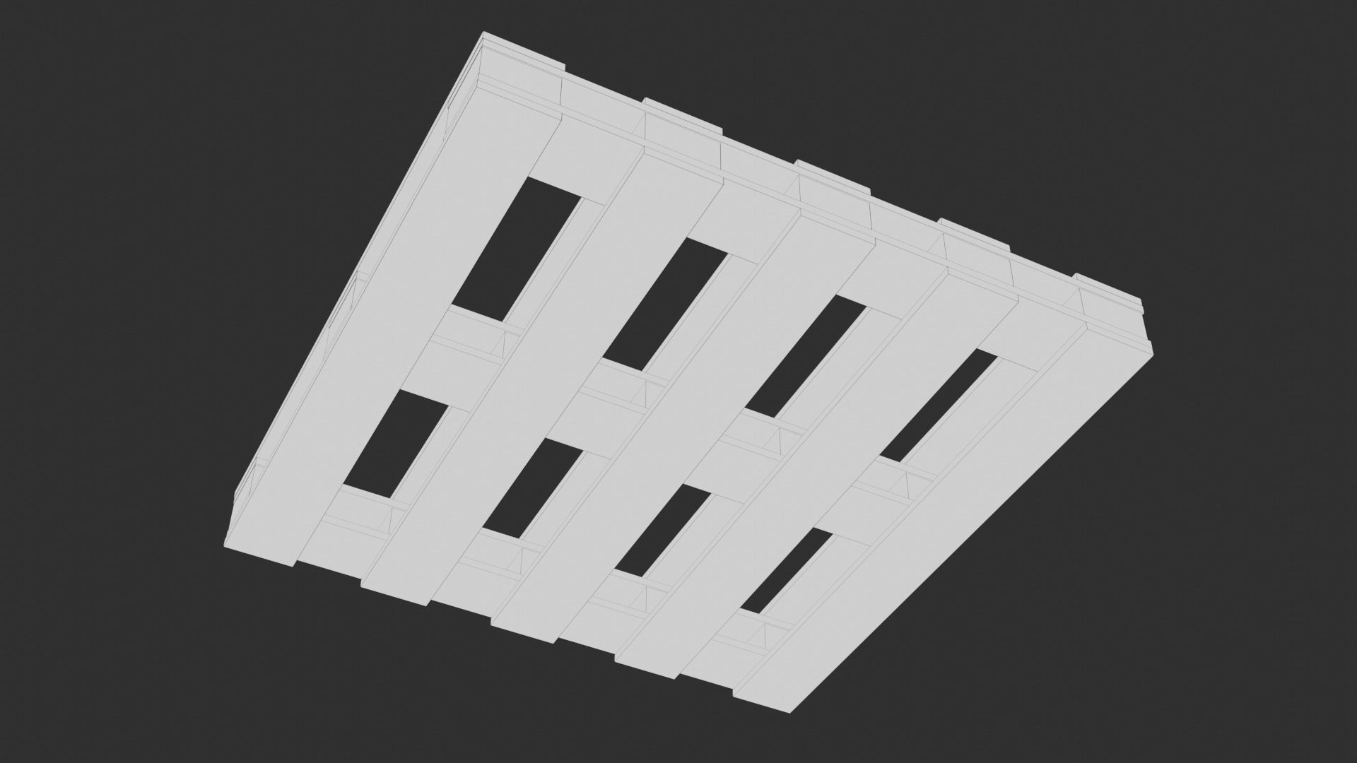 Wooden Pallet Low-poly 3D model_4