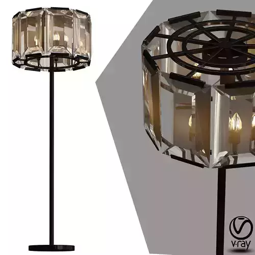 lampa harlow crystal round floor amber 3D model