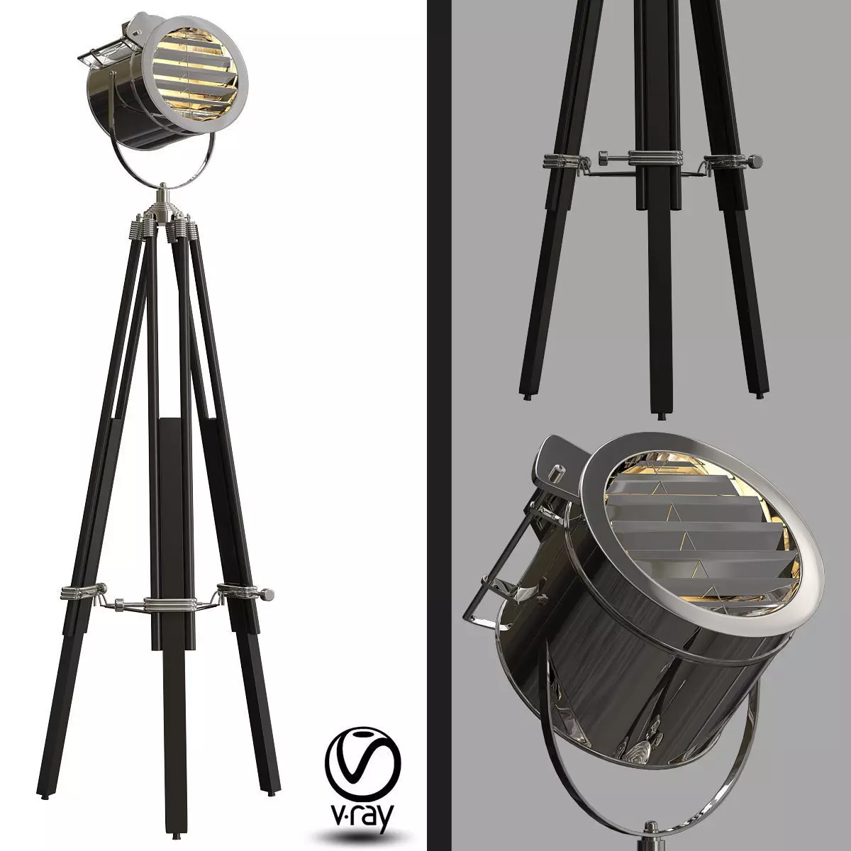 Riflettore Floor Standing Light 3D model_0