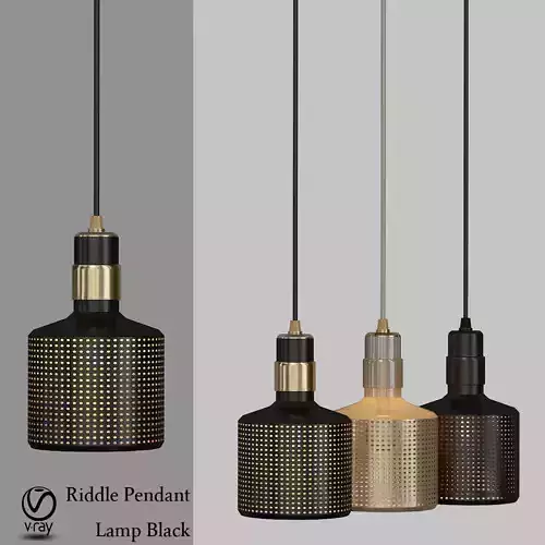 Riddle Pendant Lamp Black designed 3D model