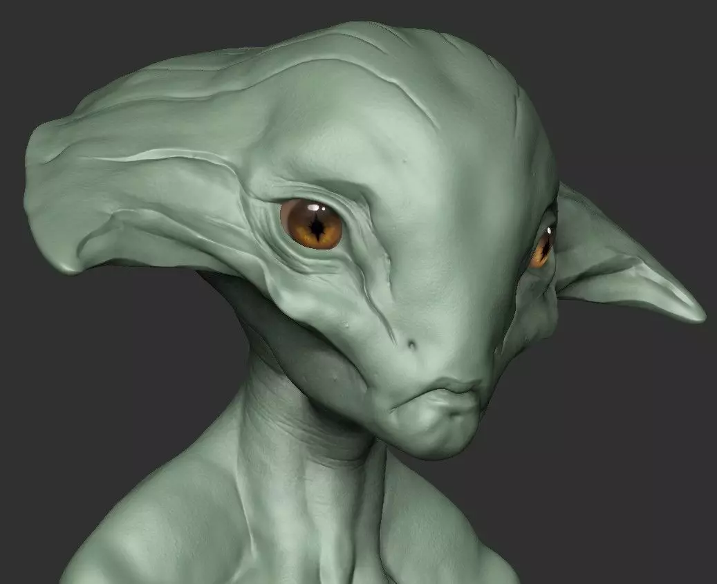 Alien Head 01 3D model_0