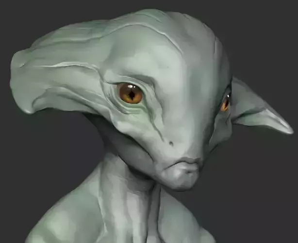 Alien Head 01 3D model