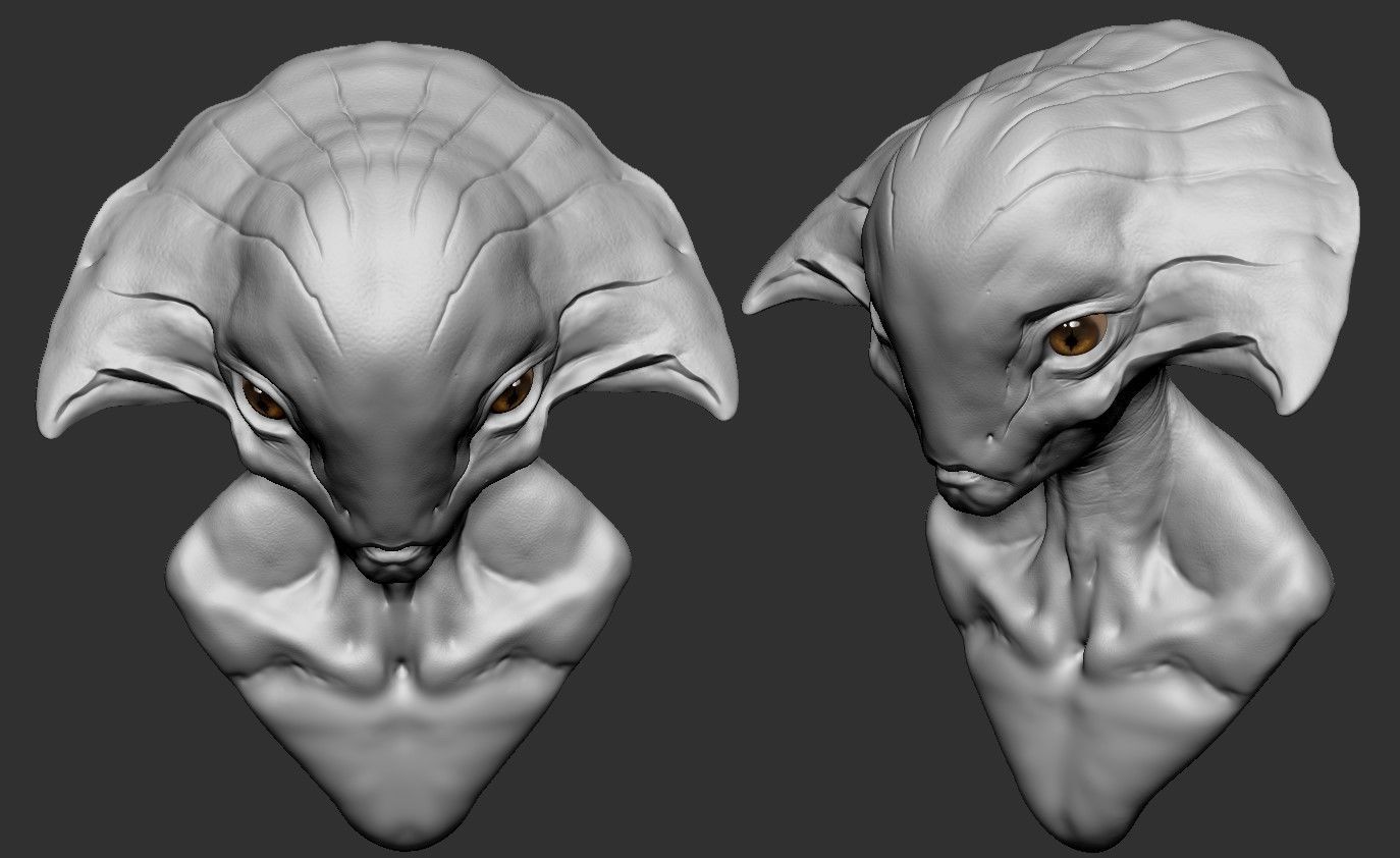 Alien Head 01 3D model_3