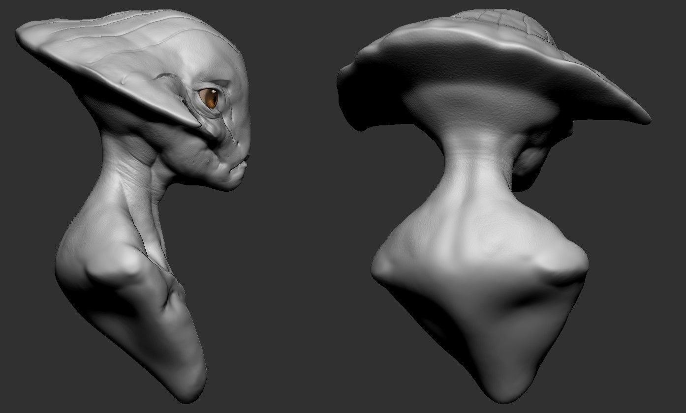 Alien Head 01 3D model_2