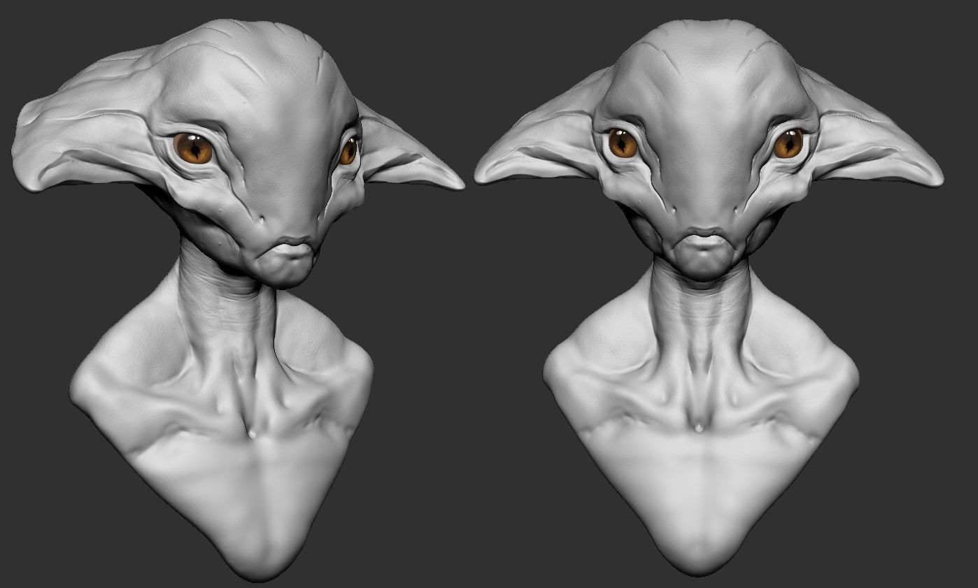 Alien Head 01 3D model_1