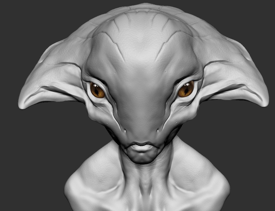 Alien Head 01 3D model_4