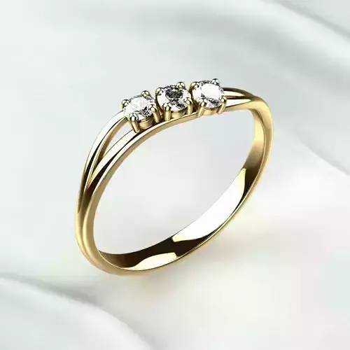 Gold Ring With Diamonds Free Free 3D print model