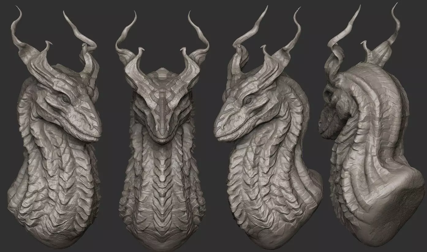 Stone Dragon Head 3D model