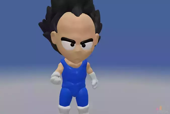 Vegeta  with Flowing Spiky Hair   Chibi Version