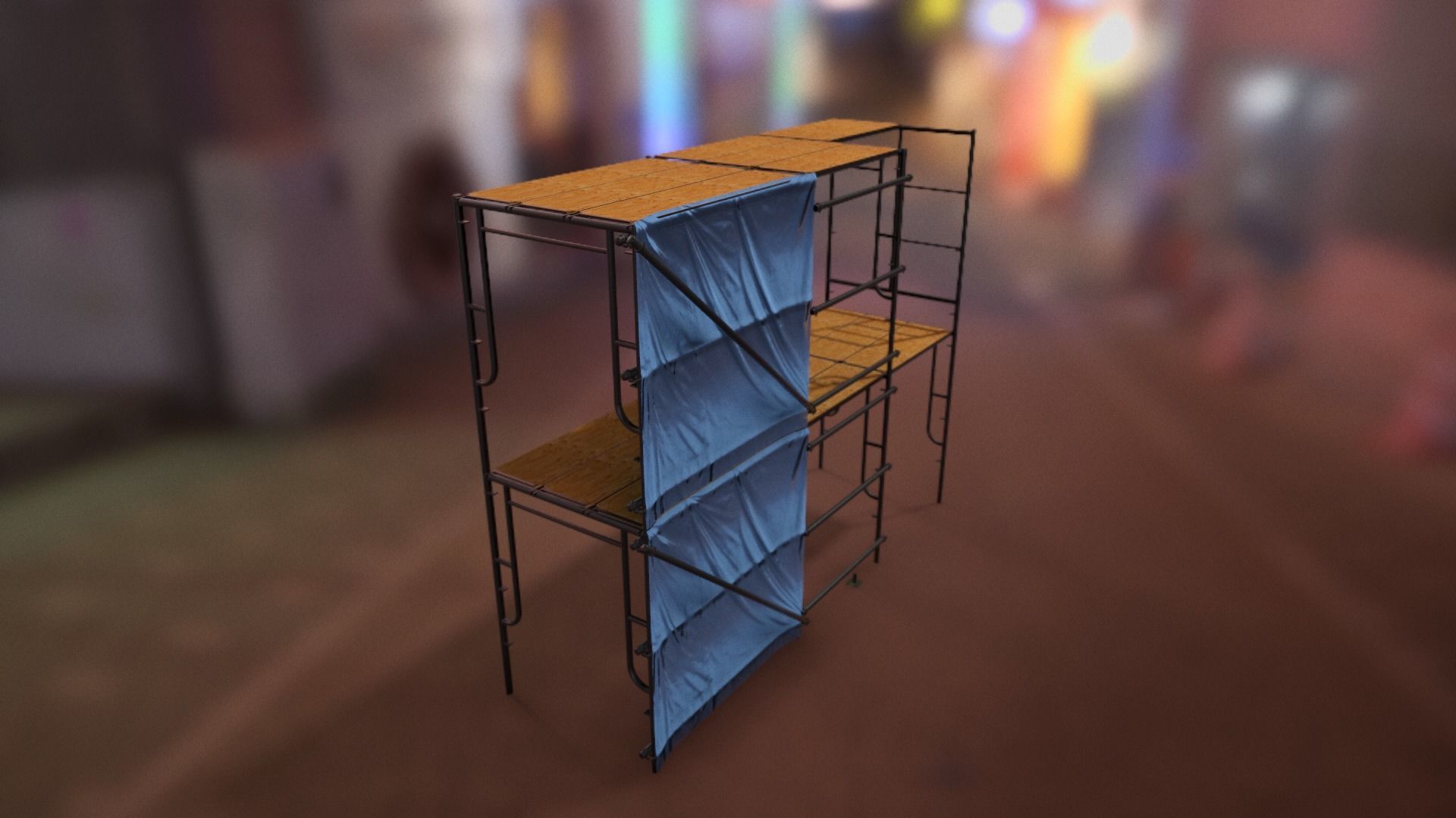 Modular W-Style Scaffolding Pack Low-poly 3D model_2