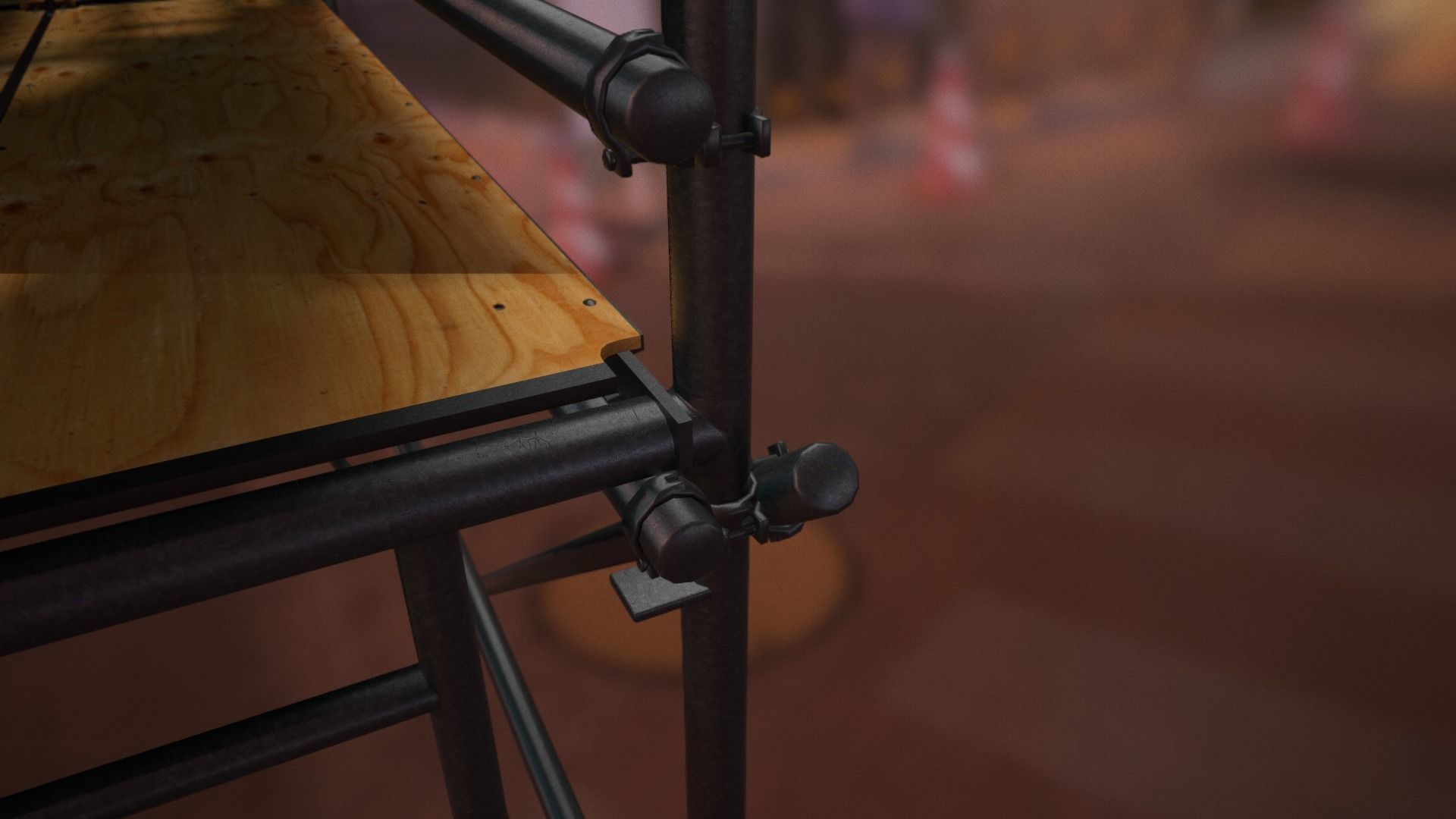 Modular W-Style Scaffolding Pack Low-poly 3D model_3