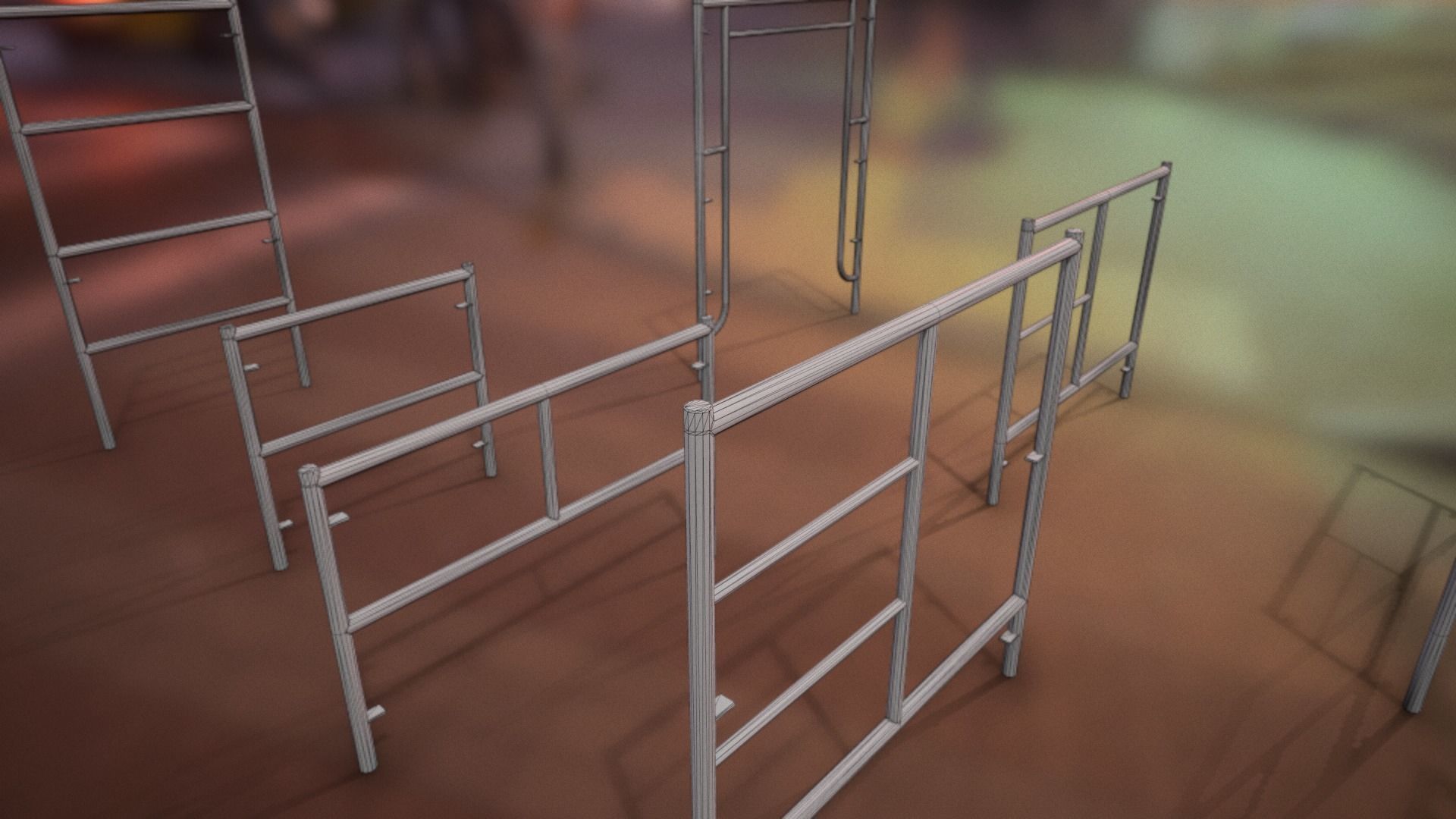 Modular W-Style Scaffolding Pack Low-poly 3D model_7
