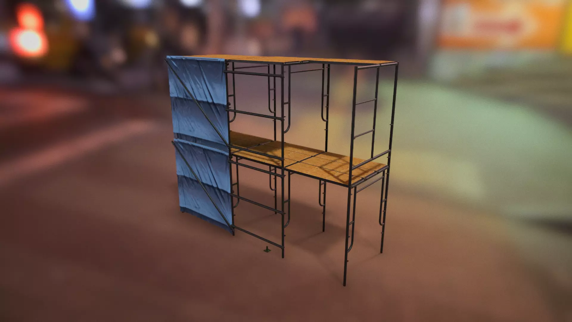 Modular W-Style Scaffolding Pack Low-poly 3D model_0