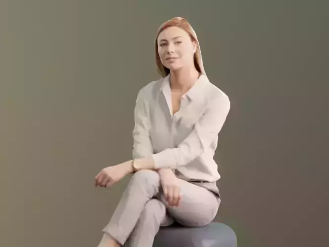 Ramona 10040 - Sitting Business Women Low-poly 3D model