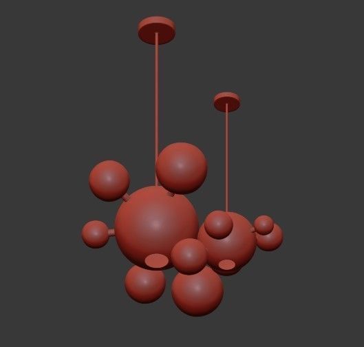 Suspension LED design BUBBLE LAMP 6 3D model_1