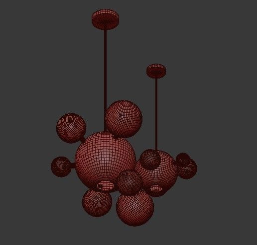 Suspension LED design BUBBLE LAMP 6 3D model_2