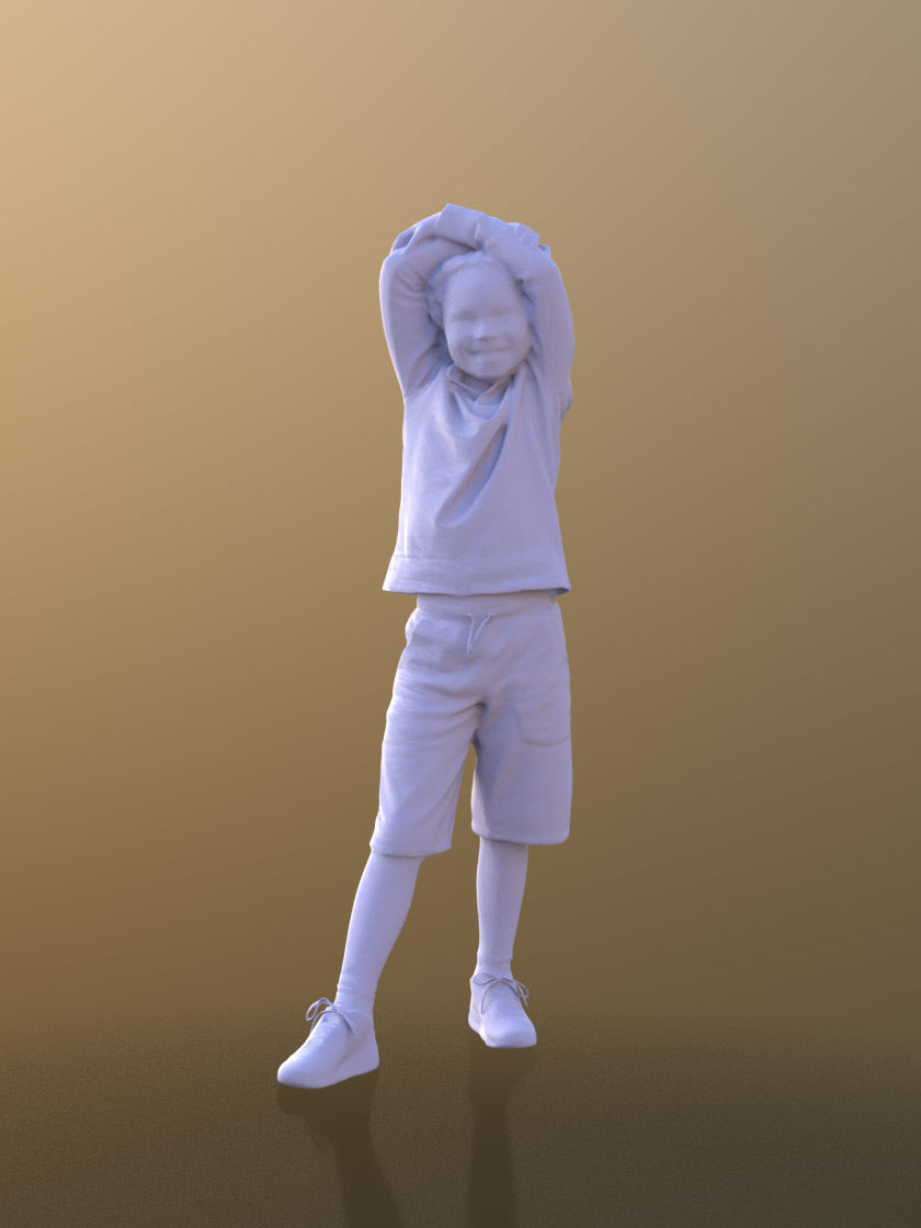 Zachary 10045 - Smiling Child Low-poly 3D model_3