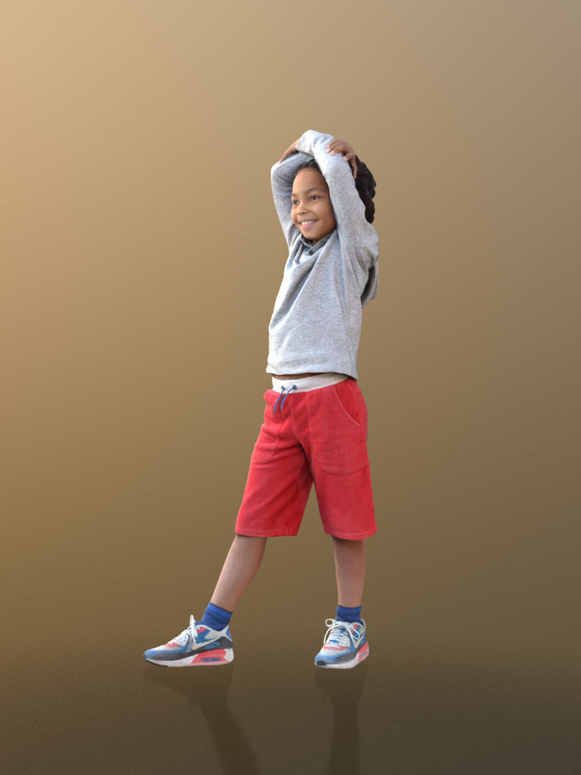 Zachary 10045 - Smiling Child Low-poly 3D model_2