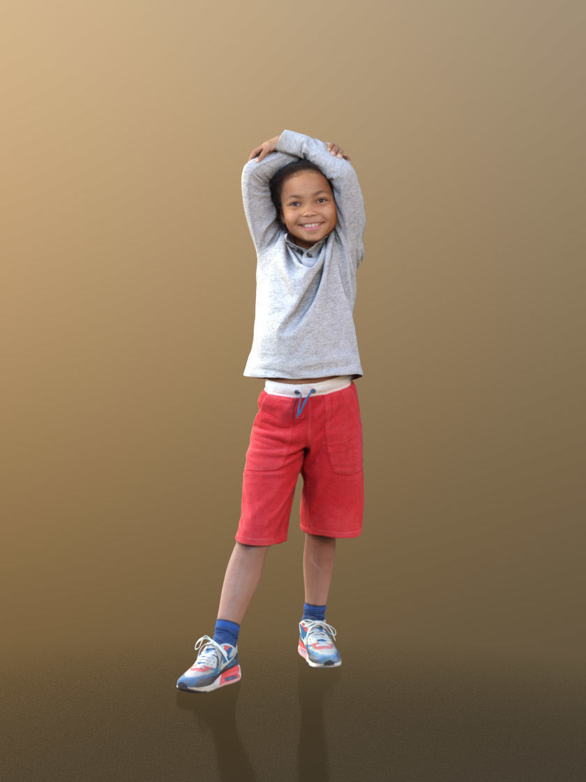 Zachary 10045 - Smiling Child Low-poly 3D model_1