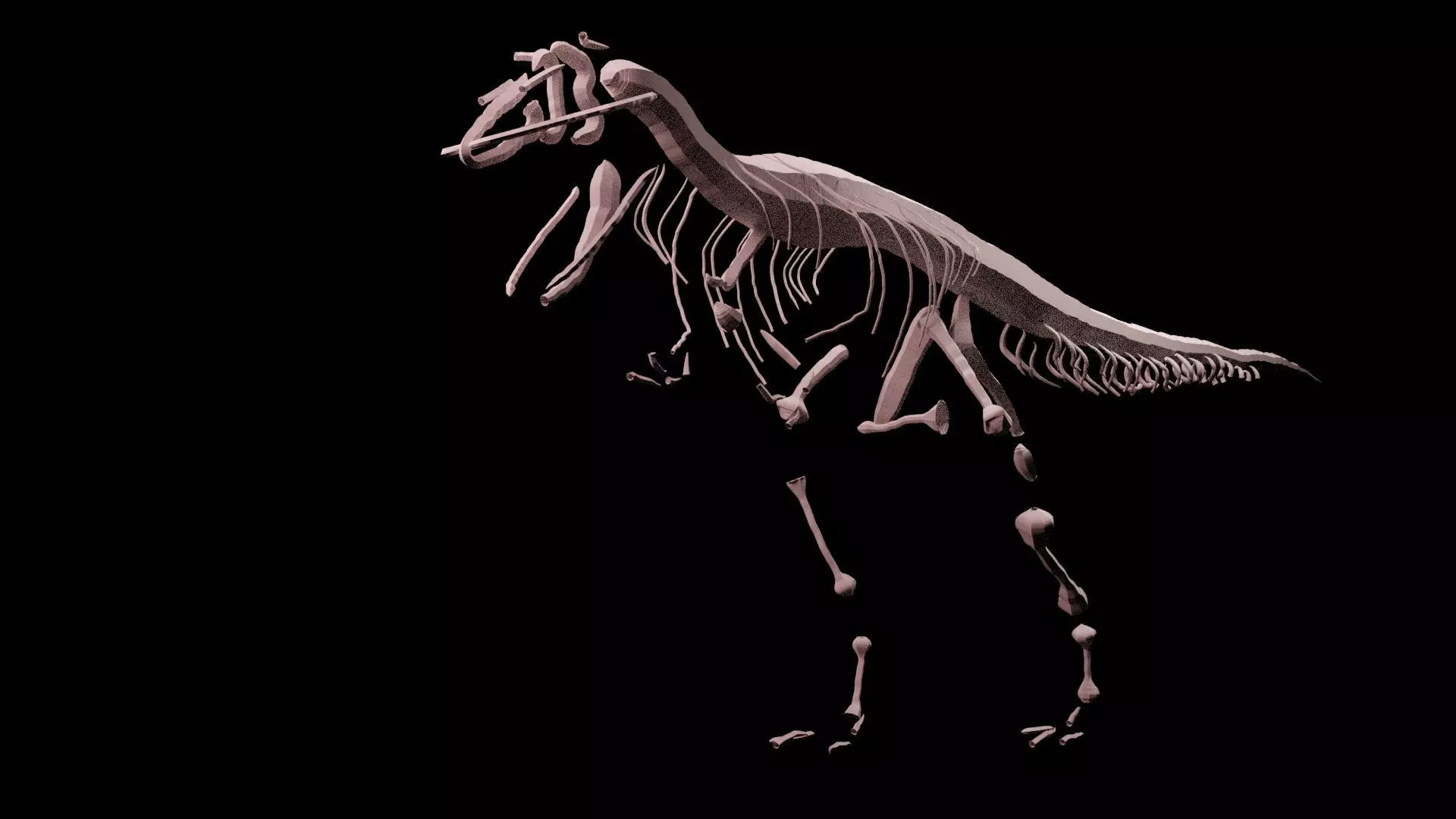 Stylisez T-Rex Skeleton Low-poly 3D model_0