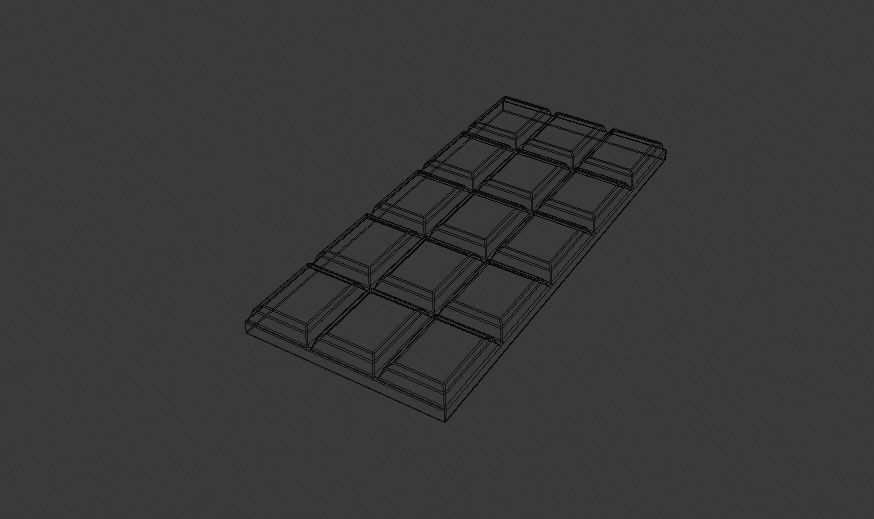 Chocolat bar Low-poly 3D model_8