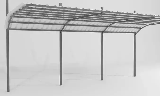Cantilever metal carport