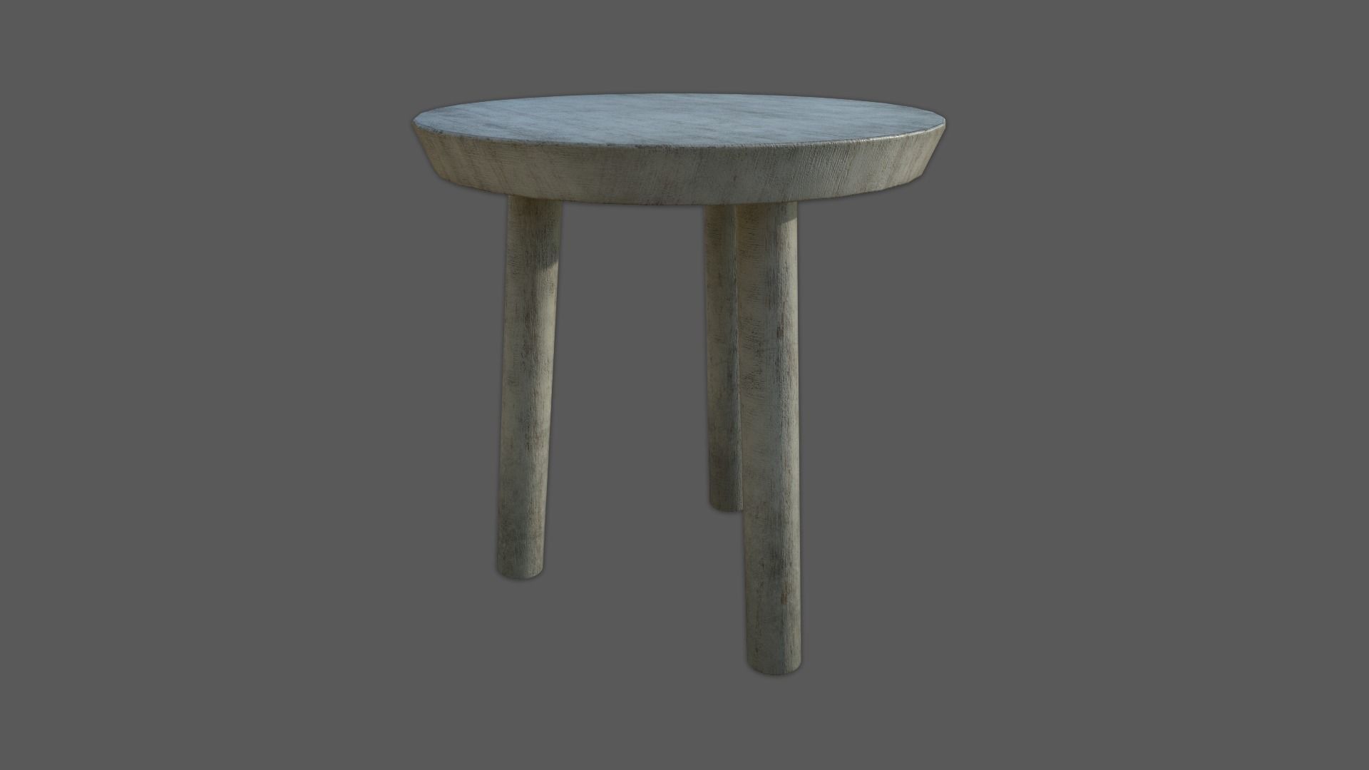 Stool Distressed PBR Low-poly 3D model_4