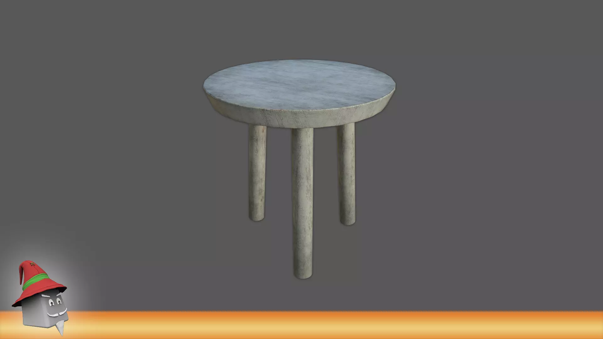 Stool Distressed PBR Low-poly 3D model_0