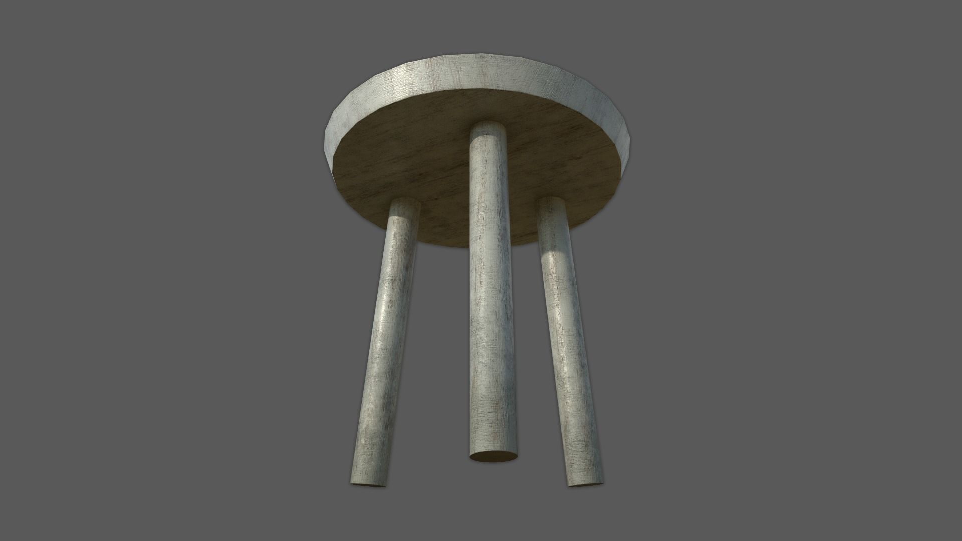 Stool Distressed PBR Low-poly 3D model_5