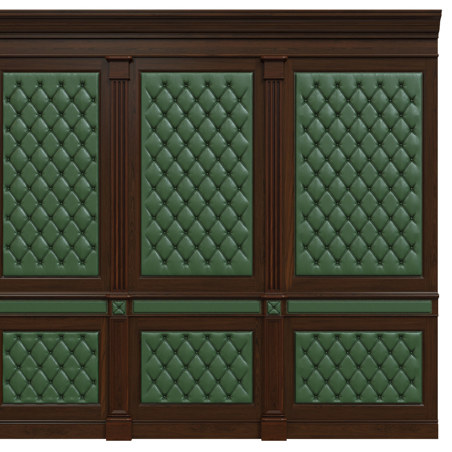 Wood panel with leather 017 3D model_2